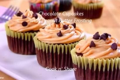 Thumbnail for A Chocolate Cupcakes Recipe With Peanut Butter Frosting By TheCooknShare