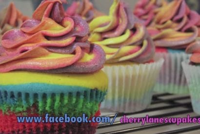 Thumbnail for Pretty Looking Rainbow Cupcakes with Rainbow Frosting By CherrylanesCupcakes