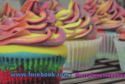 Thumbnail for Pretty Looking Rainbow Cupcakes with Rainbow Frosting By CherrylanesCupcakes