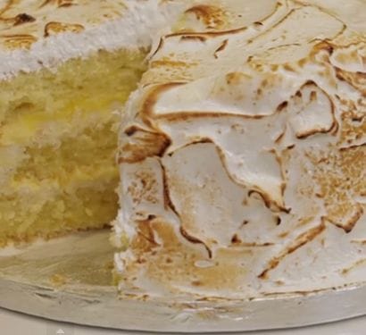 A Deliciously Moreish Lemon Cake-A Triple-Layer Lemon Meringue Cake With Marshmallow Icing