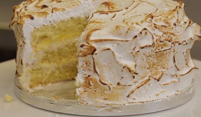 A Deliciously Moreish Lemon Cake-A Triple-Layer Lemon Meringue Cake With Marshmallow Icing