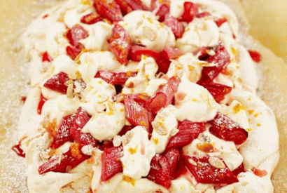 Thumbnail for One Of Those Wonderful Summer Desserts .. A Tray-Baked Meringue Recipe  With Rhubarb, Cream & Toasted Almonds