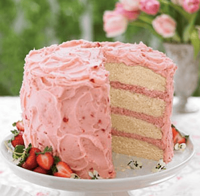 A Wonderful Strawberry Cake With Layers Of Mousse