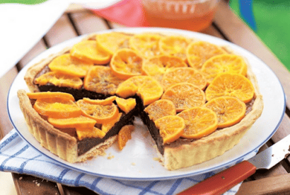 Thumbnail for Wow! What An Amazing Fudge Recipe Is This Chocolate Fudge Tart With Sliced Clementine