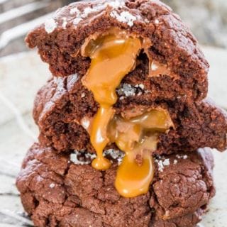 Wonderful Salted Rolo & Nutella Stuffed Double Chocolate Cookies