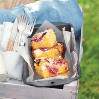 Here Is One Of Those Easy Dessert Recipes For You ..Rhubarb & Custard Traybake