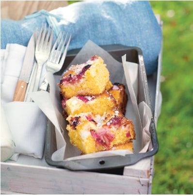 Here Is One Of Those Easy Dessert Recipes For You ..Rhubarb & Custard Traybake