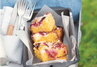 Thumbnail for Here Is One Of Those Easy Dessert Recipes For You ..Rhubarb & Custard Traybake