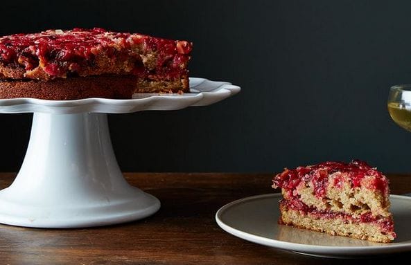 A Wonderful Sponge Cake Recipe For This Cranberry Ginger Upside-Down Cake
