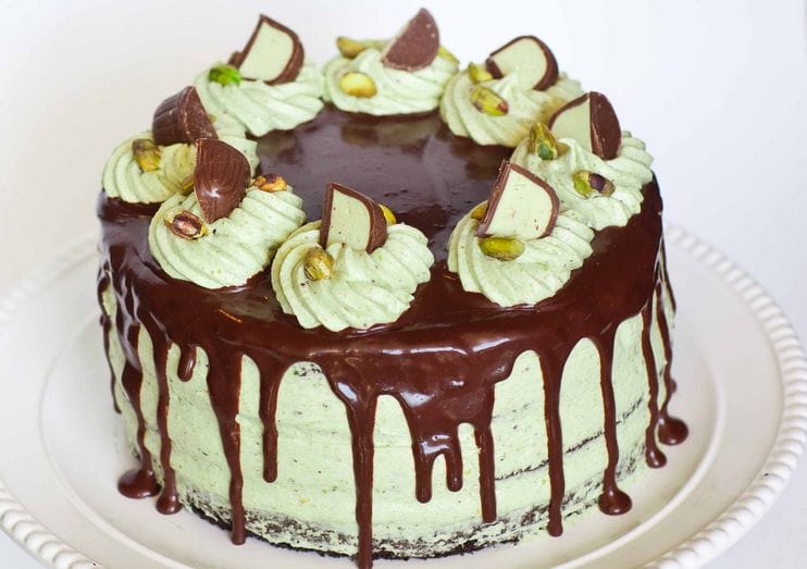 Divine Looking Chocolate Pistachio Cake With Irish Cream