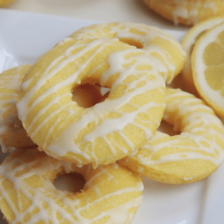 Deliciously Looking Baked Lemon Cake Donuts