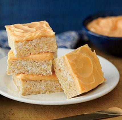 A Great Recipe For Rice Crispie Treats Are These Orange Dreamsicle Bars