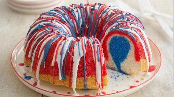 Wonderful Firecracker Red White And Blue Homemade Pound Cake