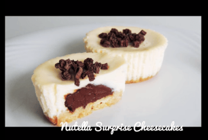 Thumbnail for A Great Nutella Cheesecake Recipe For These Surprise Mini Cheesecakes