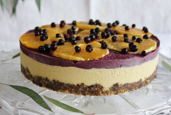 A Delightful Vegan Orange & Blueberry Cheesecake Recipe For You To Try