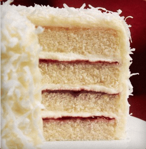 Coconut Cake Layered With A Raspberry And Mascarpone Filling