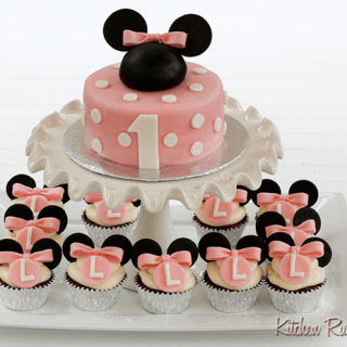 Looking For That Perfect Minnie Mouse Cake?, Well Try This One Along With CupCakes Too