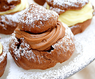 Thumbnail for What Heavenly Looking Chocolate Cream Puffs With Chocolate and Vanilla Cream