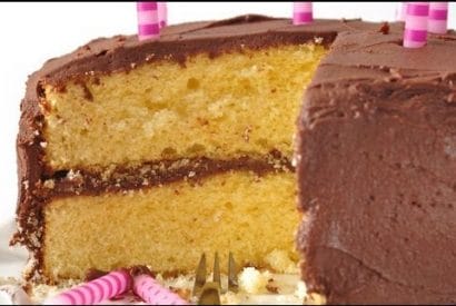 Thumbnail for A Yellow Cake Recipe With Chocolate Frosting