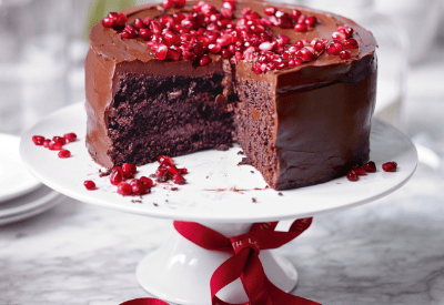 Thumbnail for An Indulgent Chocolate And Pomegranate Layer Cake