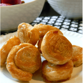 Sweet Delicious Sugared Cinnamon Puff Pastry Wheels