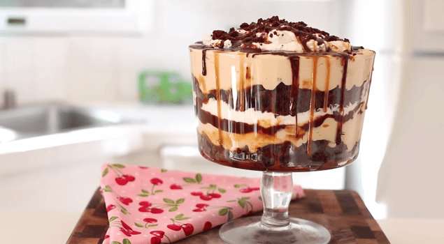 A Really Yummy Salted Caramel And Brownie Trifle