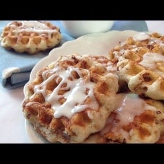 What A Great Breakfast Treat Are These Cinnamon Roll Waffles