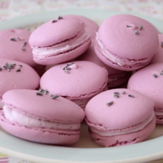 What Pretty Lavender French Macaroons With Lavender Buttercream Frosting