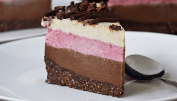 A Wonderful Raw Vegan Neapolitan Ice Cream Cake