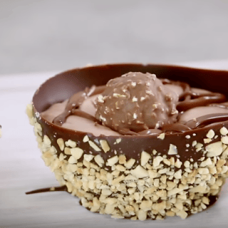 Love Wonderful Chocolate Recipes ? Why Not Make This Fully Edible Ferrero Rocher Chocolate Dessert Bowls
