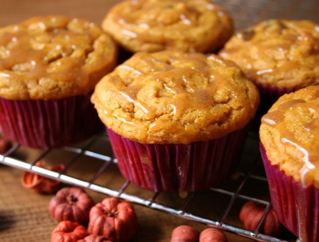 Gluten-Free, Vegan Pumpkin Chocolate Chip Cupcakes With Cinnamon Glaze