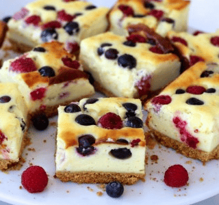 Love The Look Of These Mixed Berry Cheesecake Bars