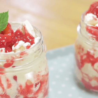 Delicious Strawberry Eton Mess In Mason Jars