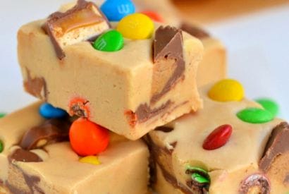 Thumbnail for So Yummy Looking Peanut Butter Candy Bar Fudge Recipe