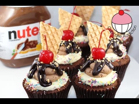 Nutella Fudge Sundae Cupcake Recipe ..How Delicious