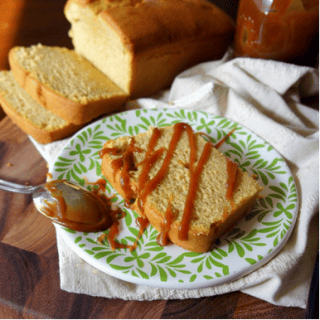 A Really Delicious Pumpkin Yogurt Pound Cake With Salted Caramel Drizzle