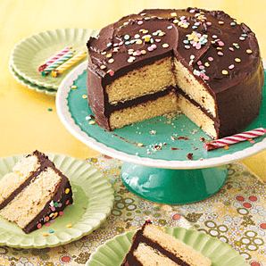 A Really Wonderful layered Yellow Cake With Fudge Frosting