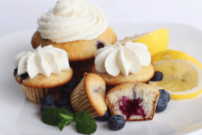 Thumbnail for Lemon Blueberry Cupcakes With Creamy Cream Cheese Frosting