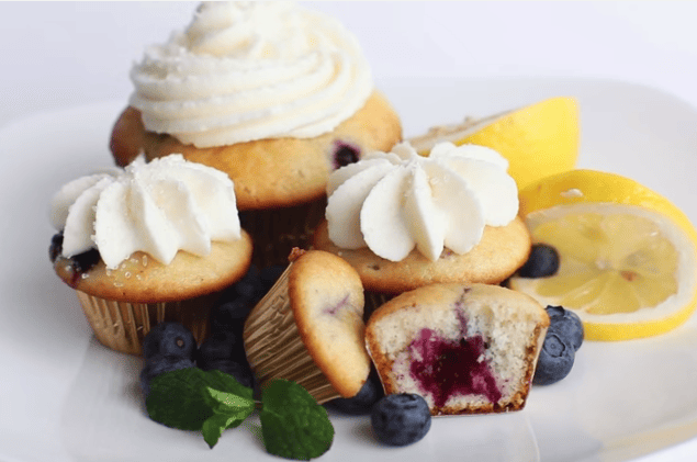 Lemon Blueberry Cupcakes With Creamy Cream Cheese Frosting