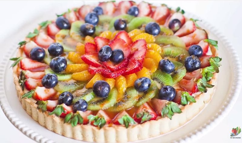 A Really Refreshing Looking Fruit Tart With Lemon Cream Cheese Filling