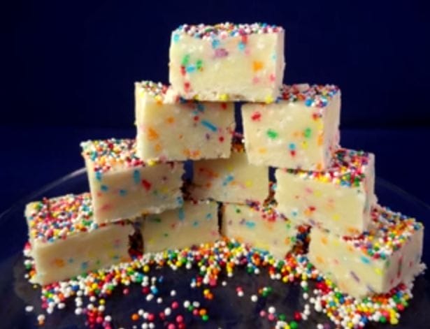 Rainbow Sprinkle Cake Batter Fudge Recipe