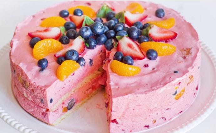 Fruit Mousse Jello Cake Recipe
