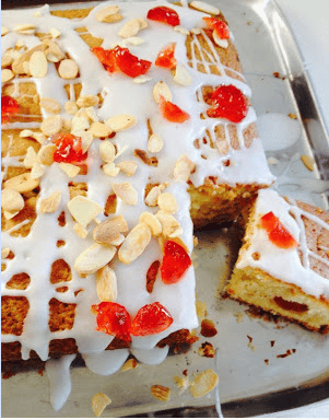 A Wonderful Marzipan and Cherry Traybake
