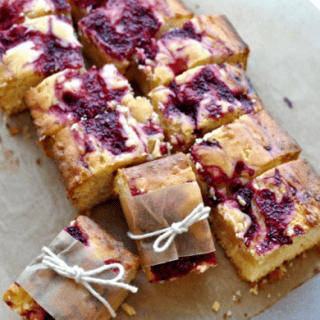 Raspberry & White Chocolate Blondies For An Afternoon Tea Party