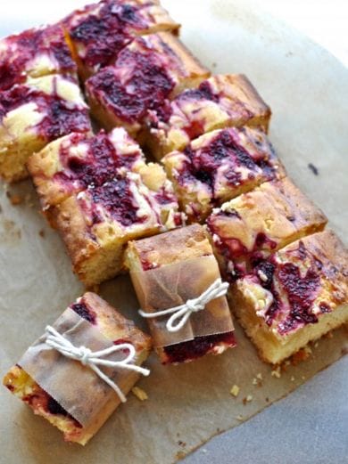 Raspberry & White Chocolate Blondies For An Afternoon Tea Party