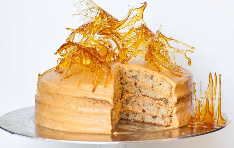 A Really Wonderful Looking Maple Pecan Cake With Salted Caramel Frosting