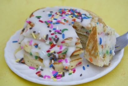 Thumbnail for A Wonderful Recipe For Birthday Cake Batter Pancakes With Buttercream Glaze