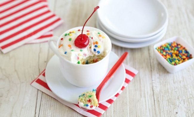 Easy To Make Confetti Mug Cake