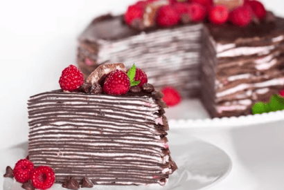 Thumbnail for A Wonderful Looking Chocolate Raspberry Crepe Cake
