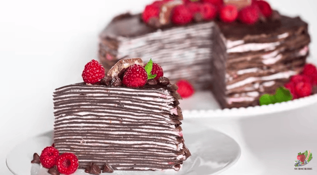 A Wonderful Looking Chocolate Raspberry Crepe Cake